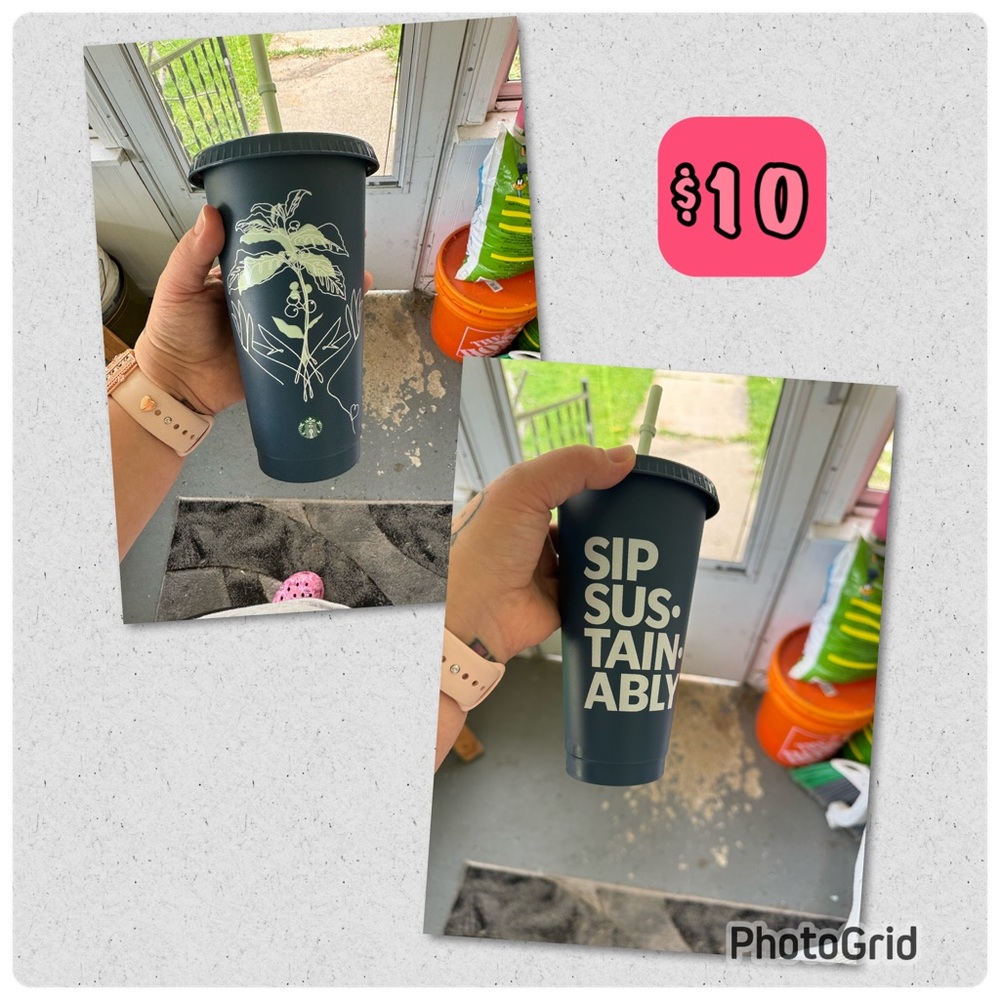 Reusable plastic Starbucks cup
